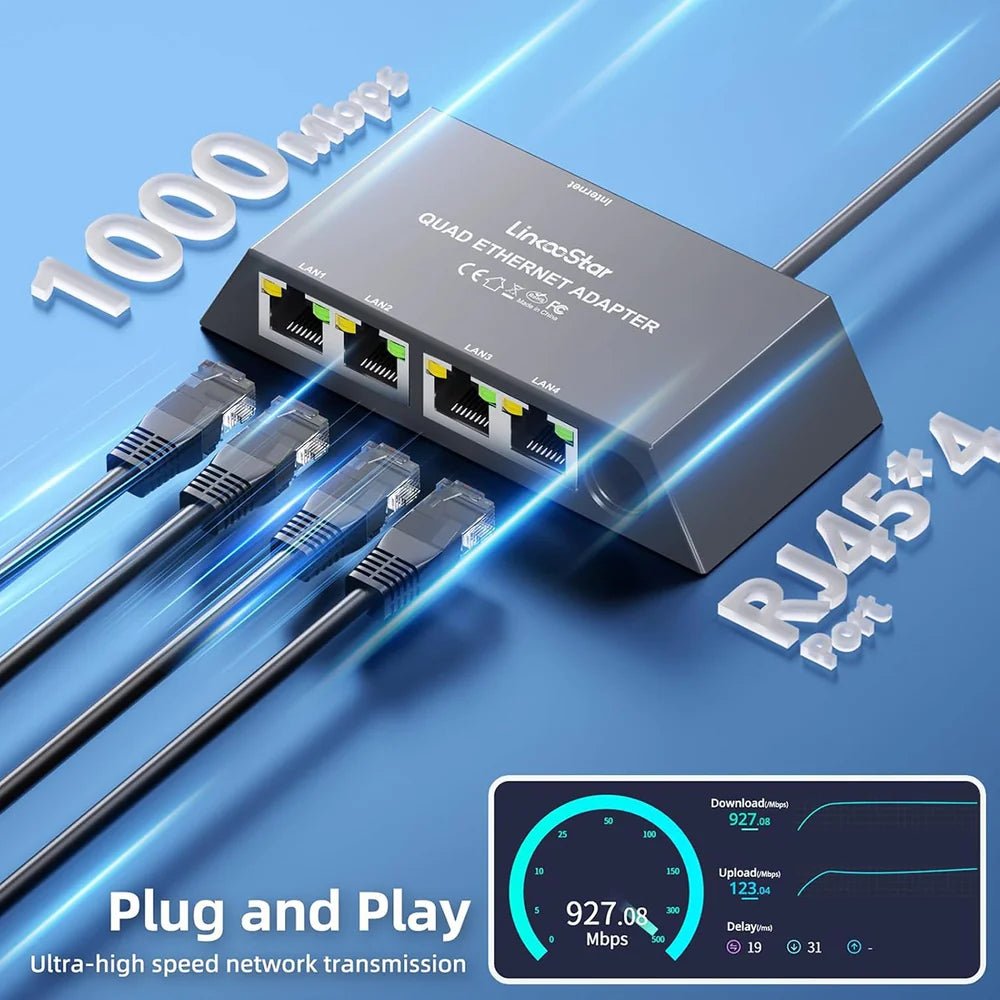 4-Port Ethernet Adapter for Starlink Gen 3 / Mini – Connect Up to 4 Devices - T-Launch