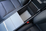 Caixa de apoio de braço de console de silicone Bandeja de armazenamento inferior para Tesla 2024 Model 3 Highland