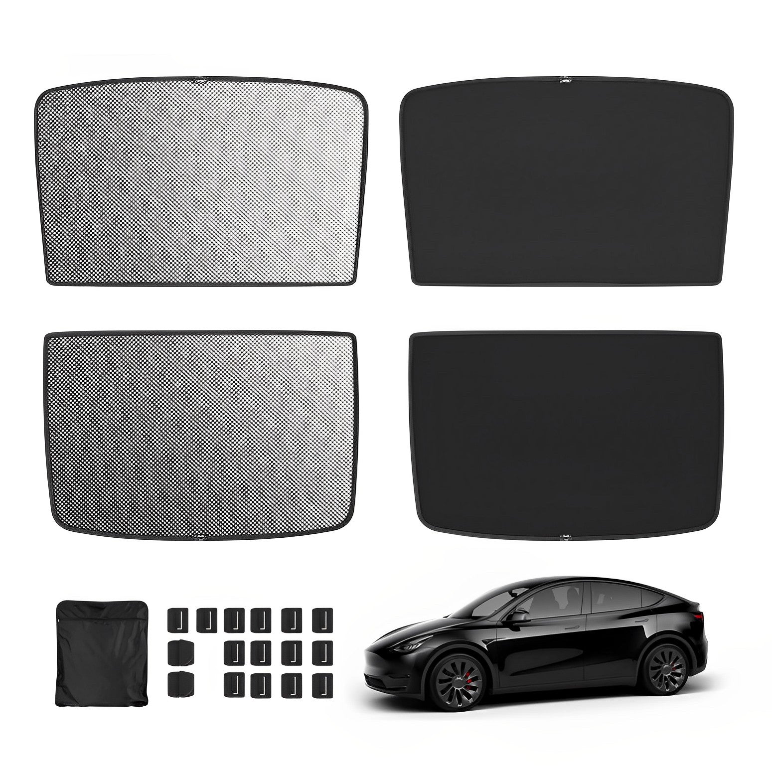Upgrade Built-in Reflective Sunroof Sunshade for Model Y / Model 3 - Lightweight Reflective Silver Coated Sun Visor