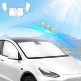 Front Windshield and Side Window 2 in 1 Integrated Sun Visor Cover for Tesla Model Y