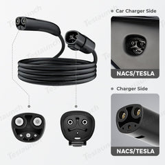 48A EV Charging Extension Cable with One-Button Switch for Tesla M3/Y/S/X-16FT - T-Launch