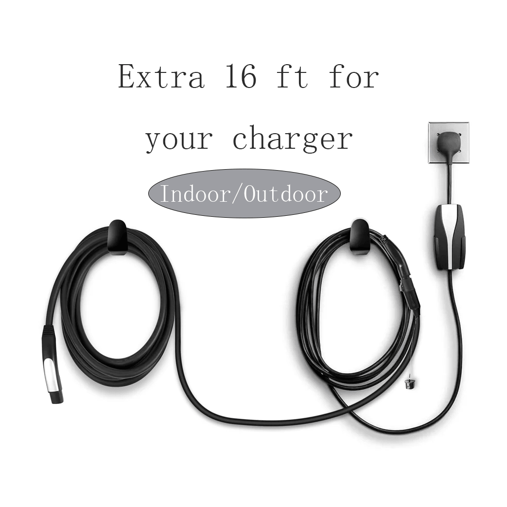 48A EV Charging Extension Cable with One-Button Switch for Tesla M3/Y/S/X-16FT - T-Launch