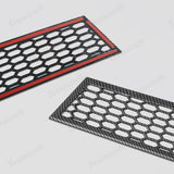 Embellecedores de malla de nido de abeja para parachoques trasero (patrón de fibra de carbono ABS) para Cybertruck (2 piezas)