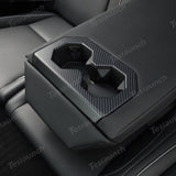 Rear Seat Cup Holder Frame Trim Cover (Carbon Fiber Pattern ABS) for Cybertruck