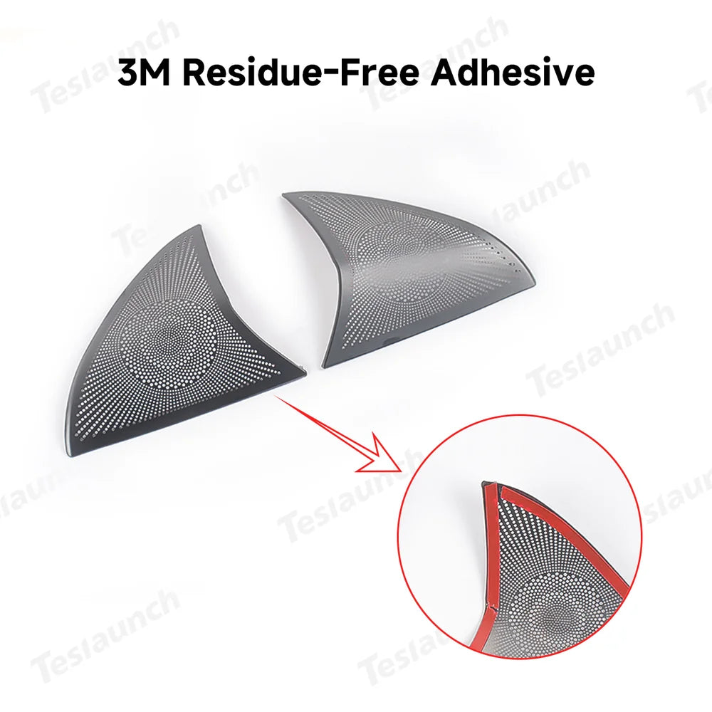 Stainless Steel Front Door Triangle Speaker Covers for Tesla Model Y Juniper 2025+