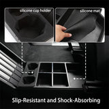 Split Lower Center Console Storage Tray with Cup Holder for Cybertruck