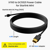 XT60 to DC Power Cable for Starlink Mini (1.5M/4.9FT)