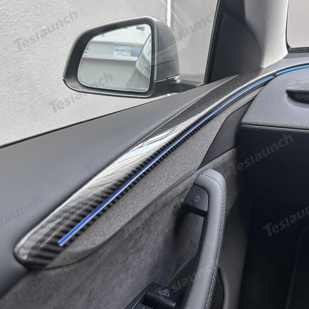 [Real Carbon Fiber] Door Trim Cover for Tesla Model Y Juniper 2025+ (4 Pcs)