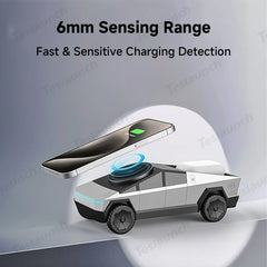Cybertruck-Inspired 3-in-1 Wireless Charger & Stand for All Cars