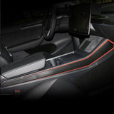 Model 3/Y Center Console Side Panel Caps, Decoration Wrap Cover (2 Pcs) (Carbon Fiber Pattern ABS) (Gen. 2) (2021-2023)