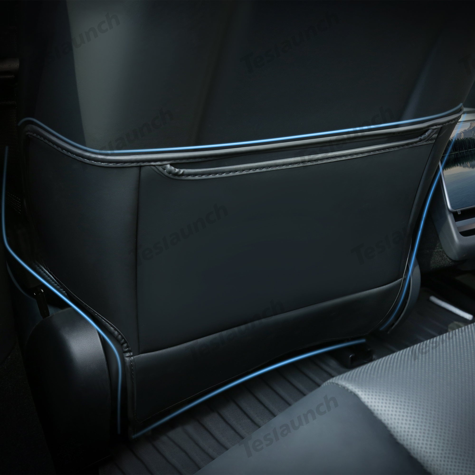 Asiento trasero anti kick protectores cubierta esteras semi-rodeado seatback pad para Tesla 2024 Model 3 Highland