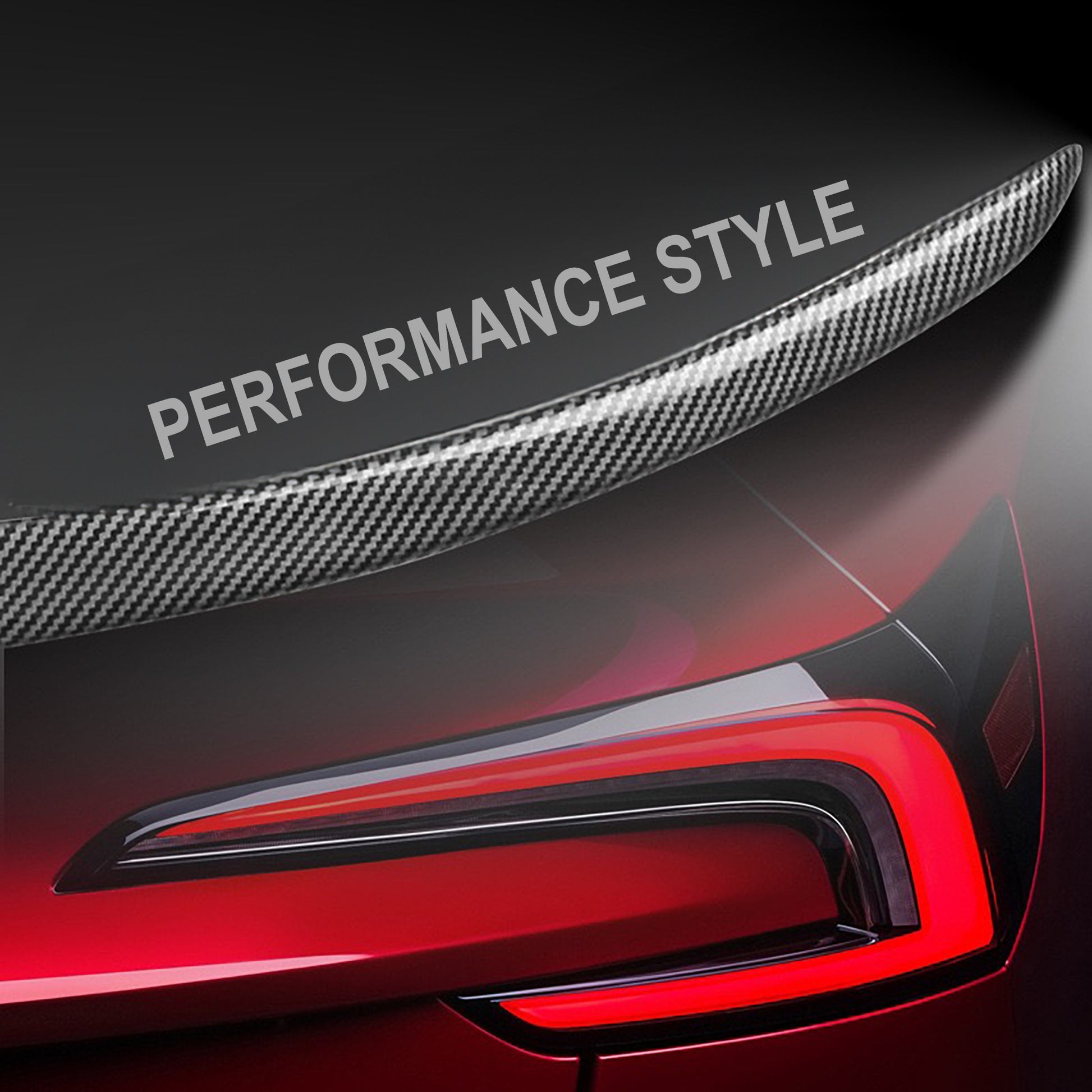 Performance Spoiler for Tesla 2024 Model 3 Highland, Matte Carbon Fiber Texture
