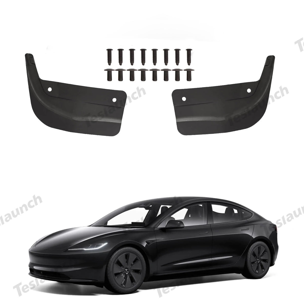 Mud Flaps Splash Guards Front Rear Mudguard Kit, No Drill Fender(4 Pcs) for Tesla 2024+ Model 3 Highland