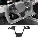 [Real Carbon Fiber] Yoke Steering Wheel Cover Overlay Plate Panel For Model S/X (2021-2024)