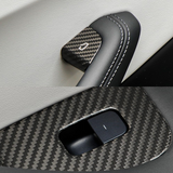 [Real Carbon Fiber] Cubiertas de interruptores de ajuste de botones de elevación de ventanas (10 piezas) para Tesla Model 3 Tierras altas 2024+