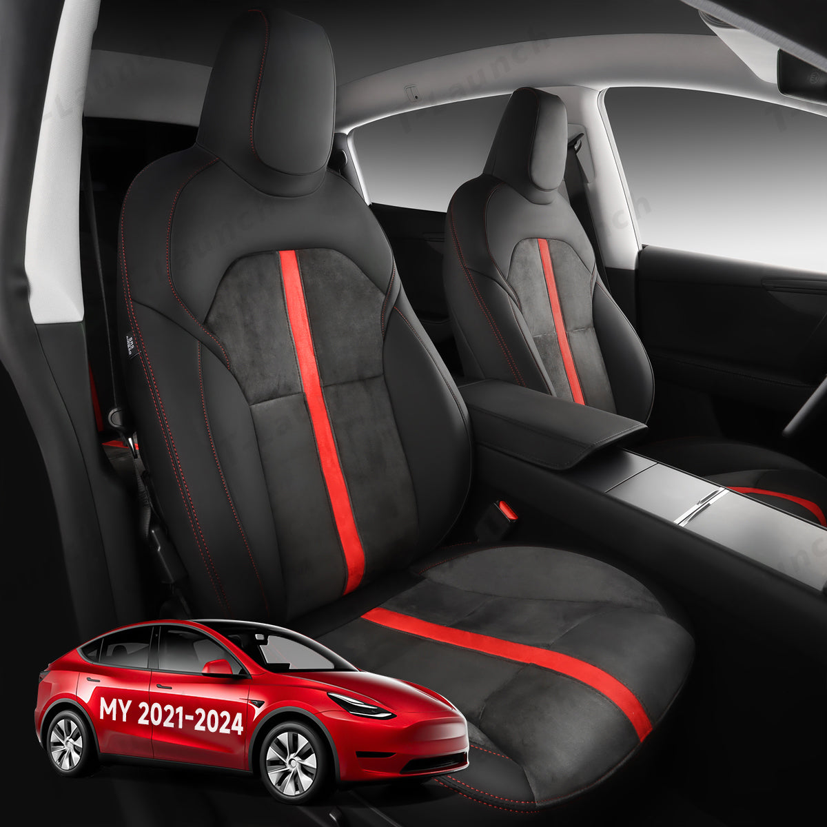 Alcantara All-Inclusive Seat Cover for Tesla Model 3 (2018-2025+) / Model Y (2021-2025+)
