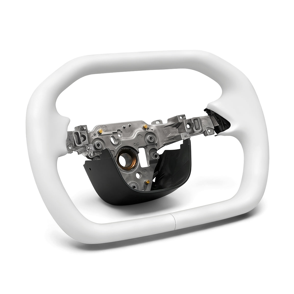 Nappa Leather Open-Bottom Yoke/Cyber Steering Wheel Driving Wheel Upgrade for Model Y Juniper/ Model 3 Highland