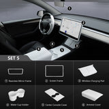Matte White Interior Upgrade Kit For Tesla 2021-2024 Model Y
