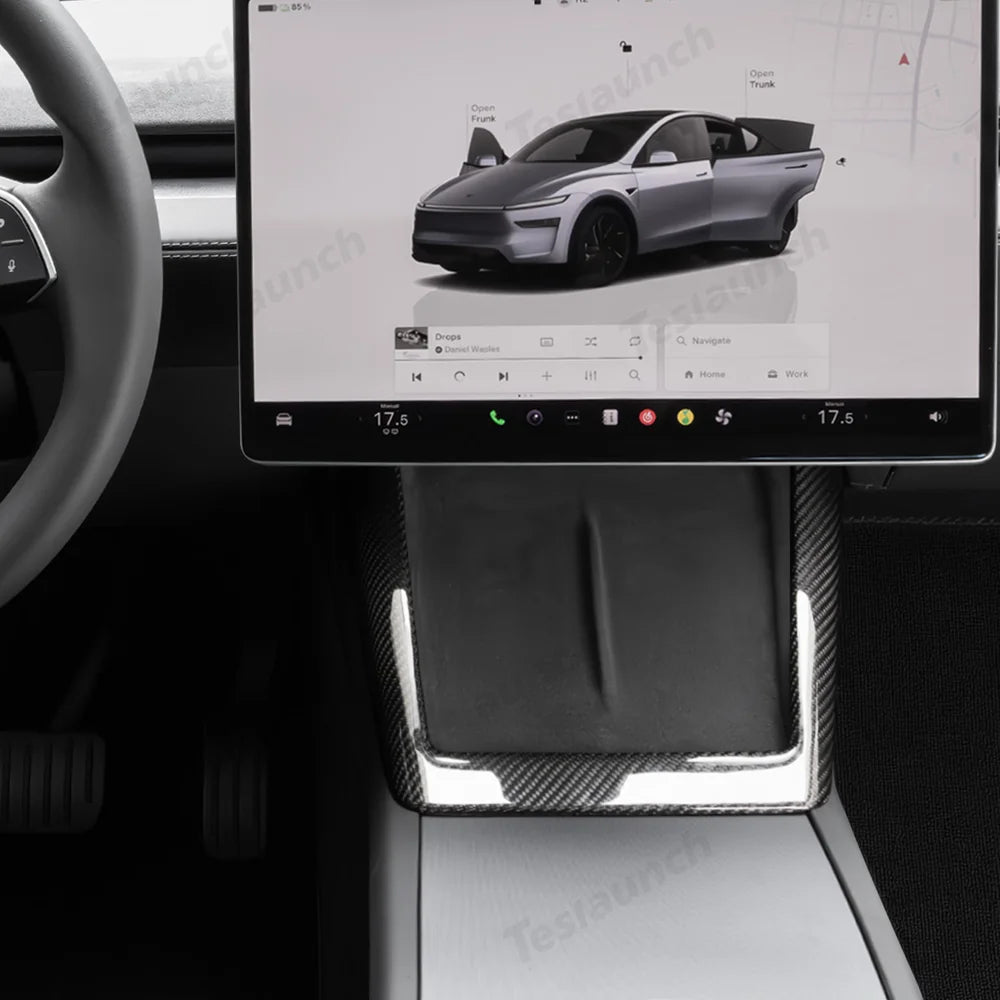 [Real Carbon Fiber] Wireless Charging Area Trim for Tesla Model Y Juniper 2025+
