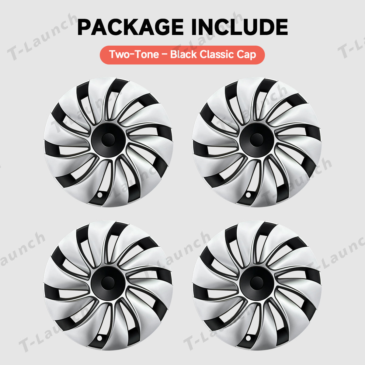 19'' Crossflow Hubcaps Wheel Covers – Spiral Spoke Style for Tesla Model Y Juniper 2025+ (Set of 4)
