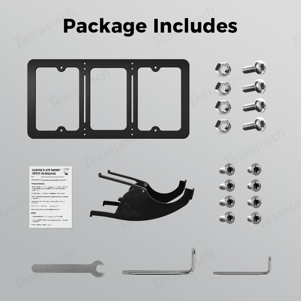 No-Drill Front License Plate Mount For 2016-2020 Tesla Model X - Black Aluminum 9 thumbnail image