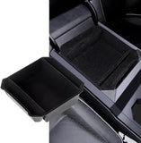 Abs flocked liner center console organizer opěradlo skladování pro tesla cybertruck 2024