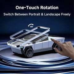 Cybertruck-Inspired 3-in-1 Wireless Charger & Stand for All Cars