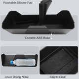 Caja de almacenamiento delantera debajo del asiento con almohadilla de silicona para Tesla Cybertruck