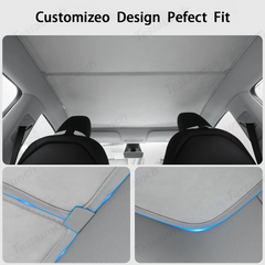Wholesale Alcantara Split Nano Ice Crystal Glass Roof Sunshade for Tesla Model Y Juniper 2025+（28 Sets）