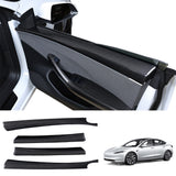 [Real Carbon Fiber] Front & Rear Door Upper Overlay Covers (4 PCS) for Tesla Model 3 Highland 2024+