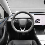Чохол на кермо з алькантари ручної вишивки для Tesla