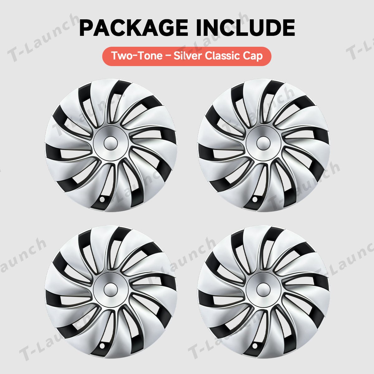 19'' Crossflow Hubcaps Wheel Covers – Spiral Spoke Style for Tesla Model Y Juniper 2025+ (Set of 4)