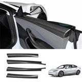 [Real Carbon Fiber] Front & Rear Door Upper Overlay Covers (4 PCS) for Tesla Model 3 Highland 2024+