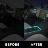 Model 3/Y Interior LED Dashboard + Center Console Light Strip + App Controller for Tesla(2017-2024)
