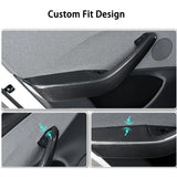 [Real Carbon Fiber] Front & Rear Door Armrest Overlays Covers (4 PCS) for Tesla Model 3 Highland 2024+