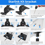 Adjustable Roof Pole Mounting Kit for Starlink Gen 3 Dish