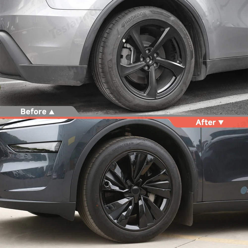 19'' Crossflow Wheel Cover Hubcaps for Tesla Model Y Juniper 2025+ – Turbine Styles (Set of 4)