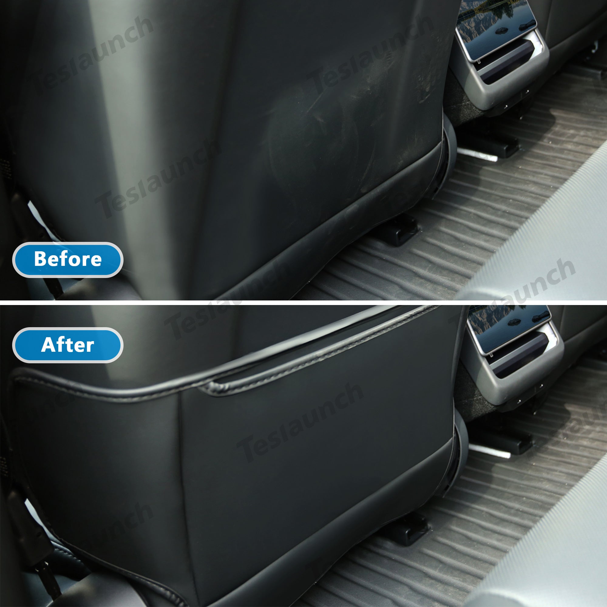 Asiento trasero anti kick protectores cubierta esteras semi-rodeado seatback pad para Tesla 2024 Model 3 Highland