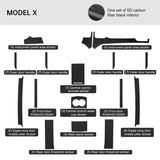 Tesla Carbon Fiber Interior Wrap Kit Sticker for Model X (2015-2020)