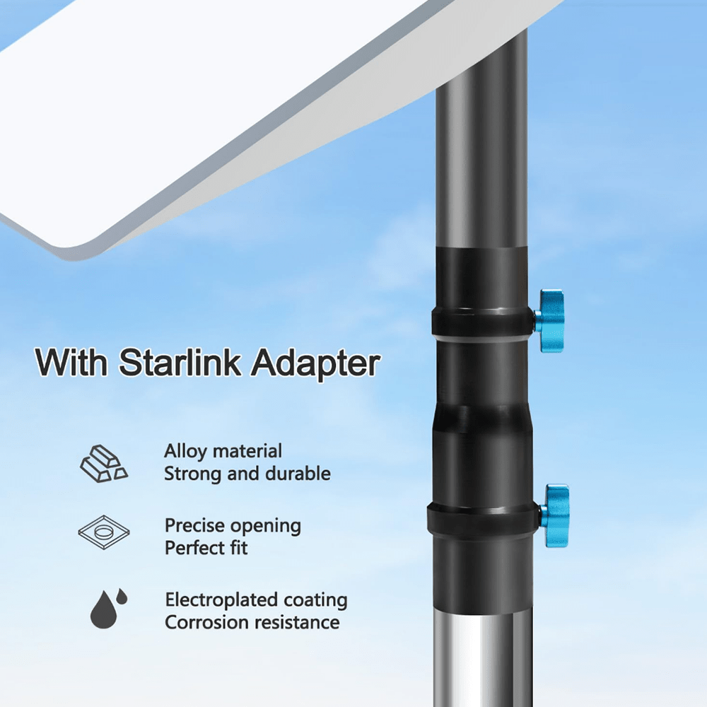 7FT Ground Pole RV Mount Kit with Adapter for Starlink Gen 2 Dish - T-Launch