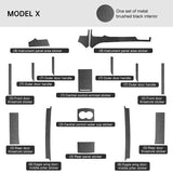 Tesla Hiilikuitu sisustus Wrap Kit tarra varten Model X (2015&ndash;2020)