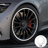 White Aluminum Alloy Wheel Rim Protector- Fits All Cars (4pcs）