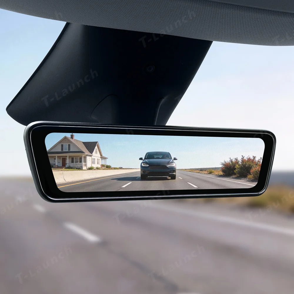 8.2" Streaming Rearview Mirror with Live HD Rear Camera for Tesla Model 3 & Model Y (2021–2026) - T-Launch