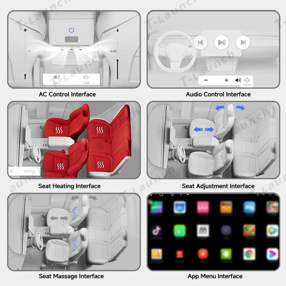8.66-inch Large Rear Smart Display for Tesla Model 3 (2017-2023) / Model Y (2020-2024) - T-Launch