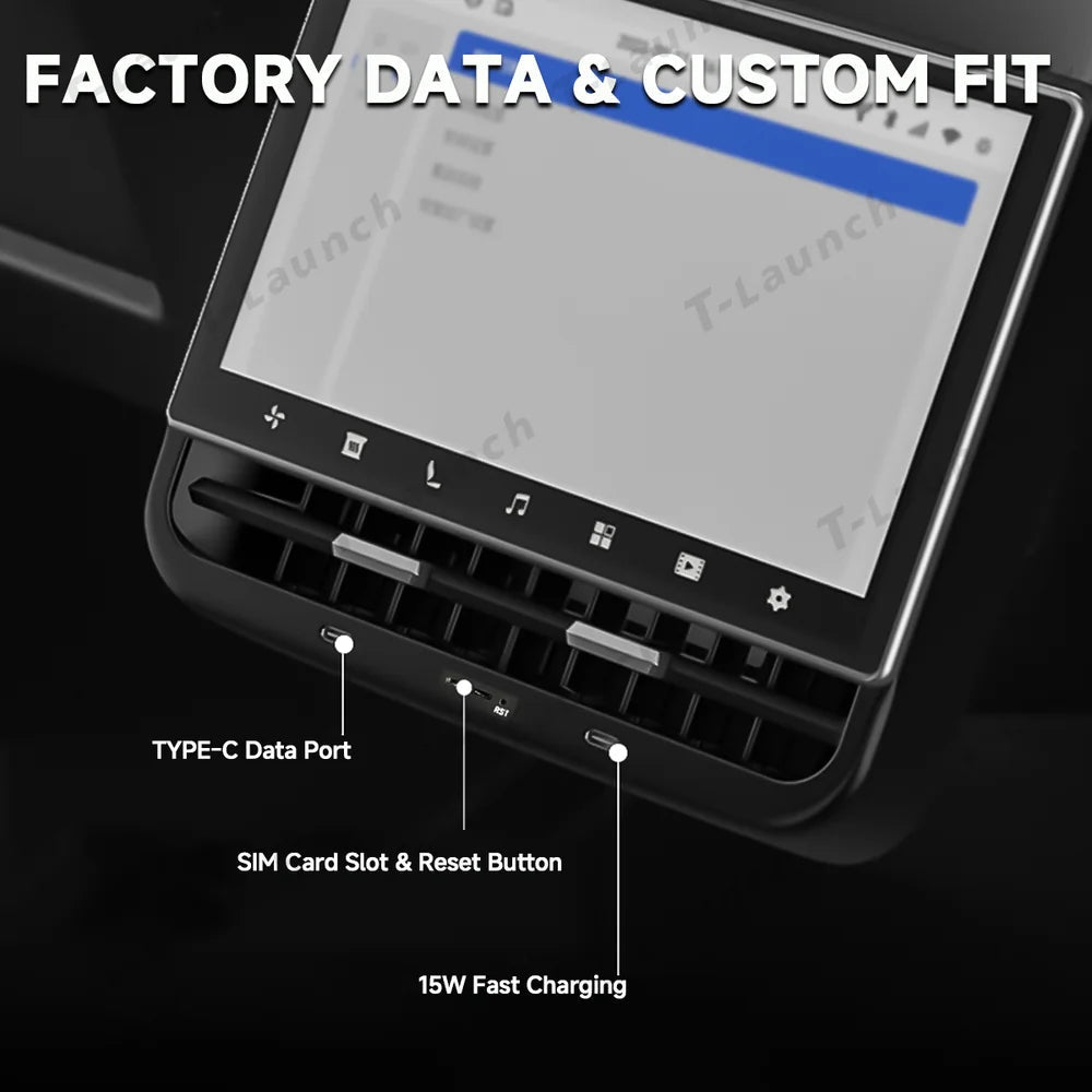 8.66-inch Large Rear Smart Display for Tesla Model 3 (2017-2023) / Model Y (2020-2024) - T-Launch