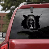 Model 3/Y/S/X Car Window personalizado Halloween Scary Skull Ghost Head Rear Window Adesivo