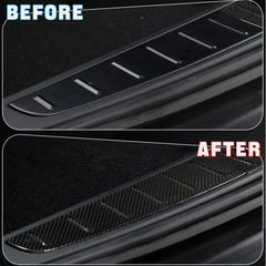 [Real Carbon Fiber] Nakładki na progi bagażnika (3 szt.) Tesla Model X 2022+