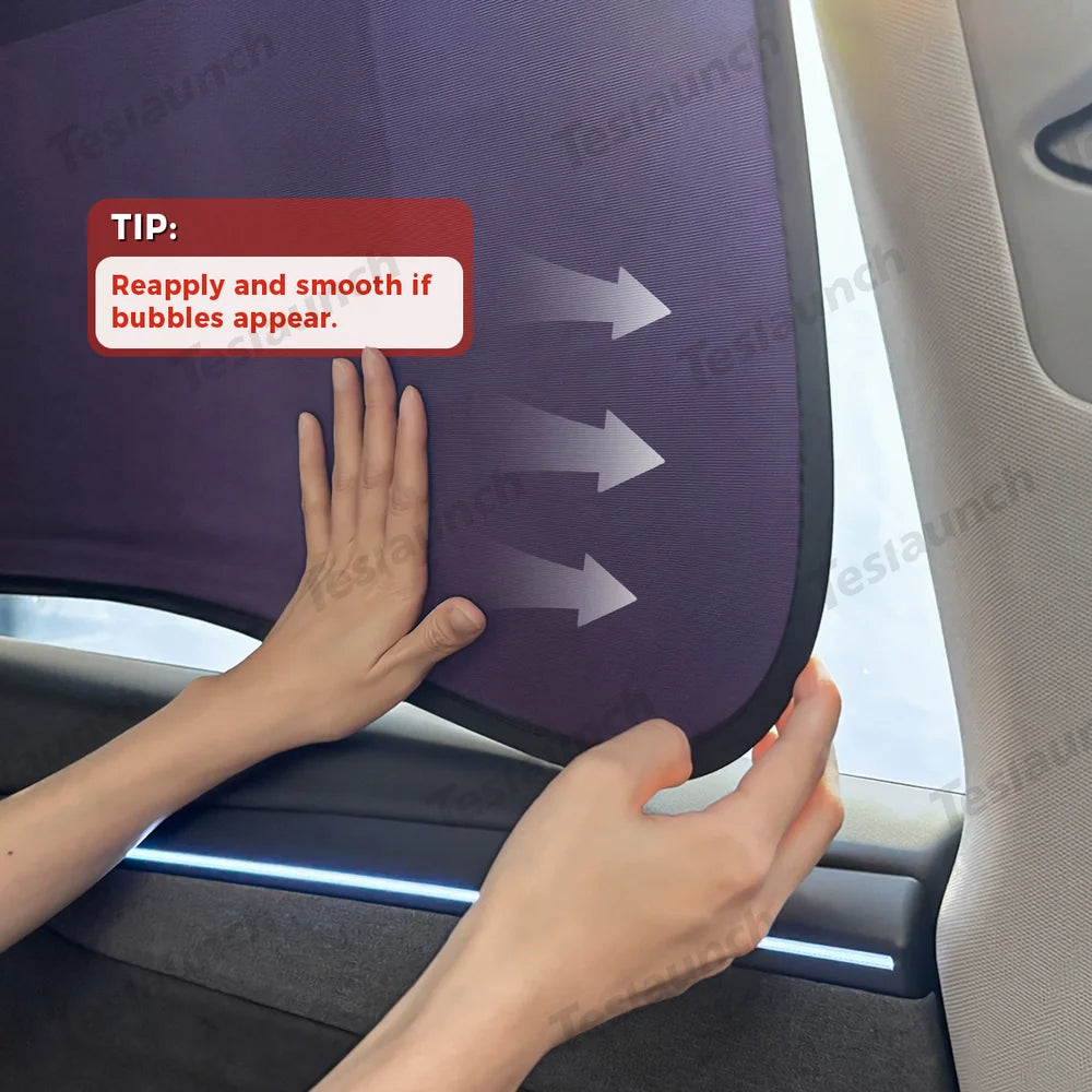 Static Cling Mesh Insulated Side Window Sunshade For Tesla Model Y