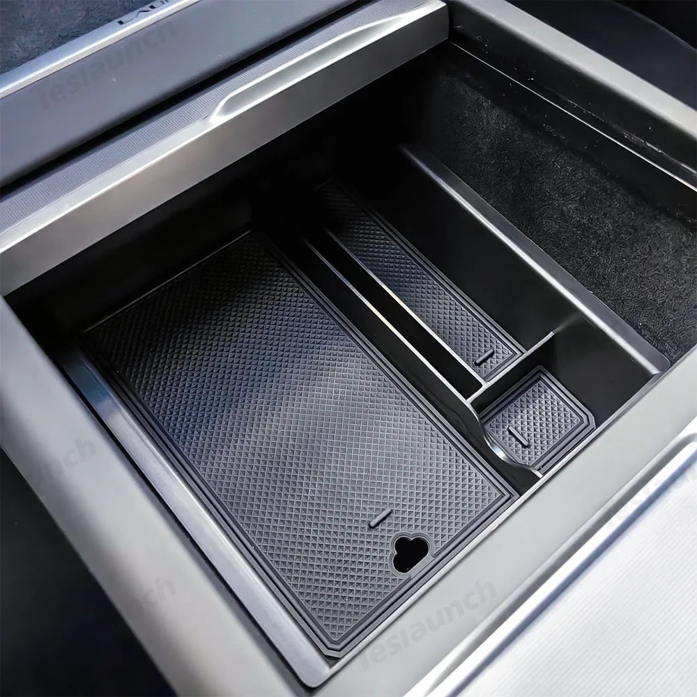 Organizador de consola central e caixa de apoio de braço para Tesla Model Y Juniper 2025+