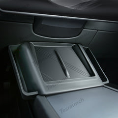 Central Control Wireless Charging Silicone Pad Storage Box for Tesla Model Y Juniper 2025+